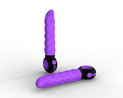 Фиолетово-чёрный вибромассажер G-Spot - 19 см.
