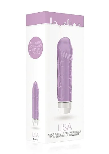 Фиолетовый фаллический вибратор Lisa - 14,7 см.