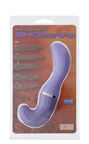 Фиолетовый G-вибростимулятор SENSUALLY SOFT G-CURVE - 15,5 см.