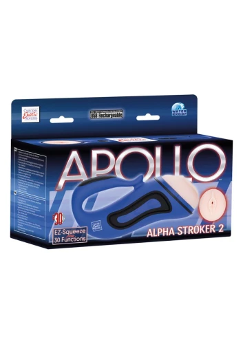 Синий мастурбатор с вибрацией APOLLO ALPHA STROKER 2