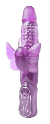 Соблазнительный ротатор со стимуляцией клитора PREMIUM RANGE DREAM 7 BUTTERFLY - 22 см.