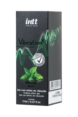 Жидкий массажный гель VIBRATION Mint с ароматом мяты и эффектом вибрации - 17 мл.