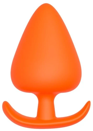 Оранжевая анальная пробка PLUG WITH T-HANDLE - 11,6 см.