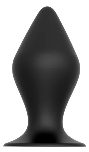 Чёрная анальная пробка PLUG WITH SUCTION CUP - 14,6 см.