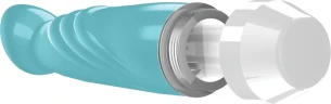 Бирюзовый вибратор Livvy со скошенной головкой - 15,5 см.