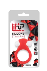 Красное эрекционное кольцо LIT-UP SILICONE STIMU RING 2