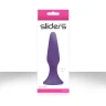 Фиолетовая анальная пробка Sliders Silicone Anal Plugs Medium на присоске - 12,45 см.