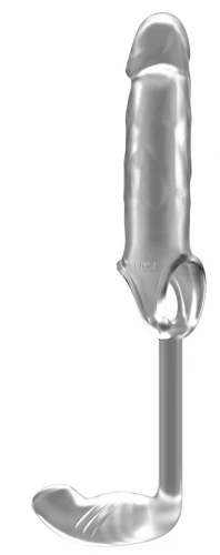 Прозрачная насадка с анальным стимулятором Stretchy Penis Exten and Plug No.34