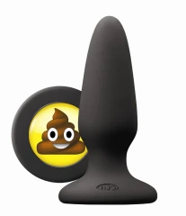 Чёрная силиконовая пробка среднего размера Emoji SHT - 10,2 см.