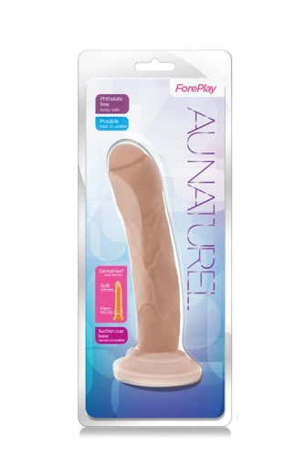 Телесный фаллоимитатор с полузакрытой головкой Foreplay - 19,8 см.