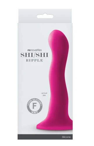Розовый волнистый фаллоимитатор Shi/Shi Ripple 6" Dildo - 19 см.