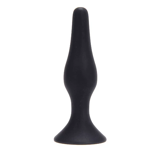 Чёрная анальная пробка из силикона среднего размера ANAL BOTTLE PLUG SILICONE MEDIUM - 11,5 см.
