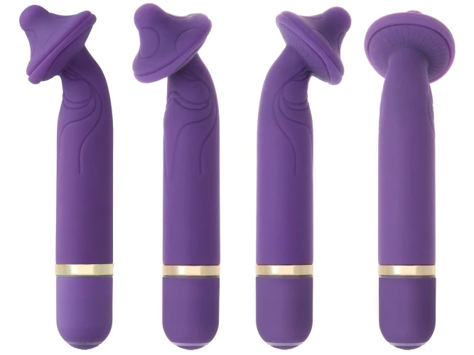 Фиолетовый G-Spot вибромассажер The Mystical Mushroom - 14 см.
