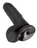Чёрный фаллоимитатор с мошонкой 7" Cock with Balls - 19,4 см.