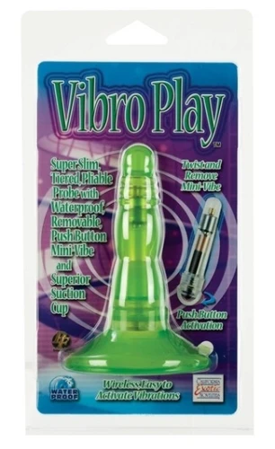 Зелёная анальная вибропробочка VIBRO PLAY