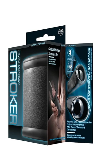 Серый мастурбатор с ребрышками FLEXIBLE MASTURBATOR STROKER