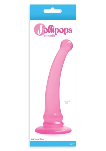 Гладкий розовый анальный стимулятор Jollipops