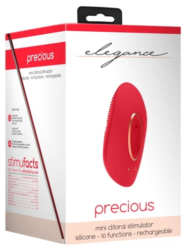 Красный клиторальный стимулятор Precious - 6,4 см.