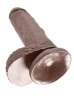 Коричневый фаллоимитатор с мошонкой 7" Cock with Balls - 19,4 см.