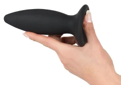 Чёрная перезаряжаемая анальная пробка Black Velvets Recharge Plug S - 11 см.