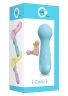 Голубой вибромассажер CARA SMALL WAND BLUE - 14 см.