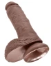 Коричневый фаллоимитатор 8" Cock with Balls - 21,3 см.