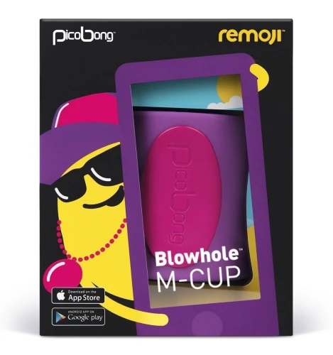 Фиолетовая виброчаша для мастурбации BLOWHOLE M-CUP