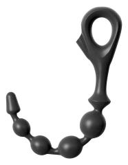 Чёрная анальная цепочка EZ-Grip Beads - 29,2 см.