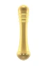 Вибратор с ребристой головкой The Emerald Gold - 16,3 см.