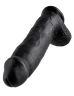 Чёрный фаллоимитатор-гигант 12" Cock with Balls - 30,5 см.