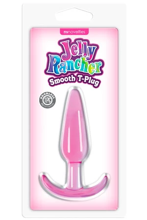 Гладкая розовая анальная пробка Jelly Rancher T-Plug Smooth - 10,9 см.