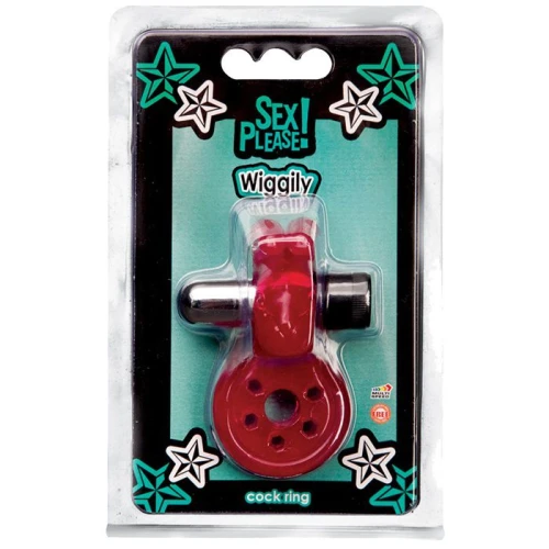 Эрекционное кольцо с вибрацией и стимулятором клитора Sex Please! Wiggily Vibrating Cock Ring