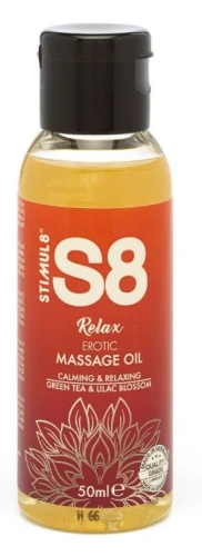 Массажное масло S8 Massage Oil Relax с ароматом зелёного чая и сирени - 50 мл.