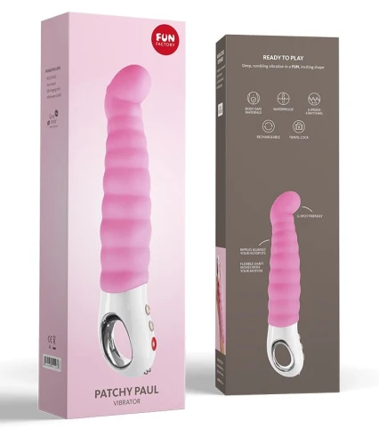 Нежно-розовый вибратор-гусеница Patchy Paul - 22,8 см.