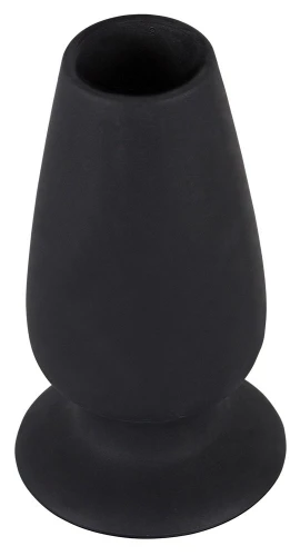 Чёрная анальная пробка с тоннелем Lust Tunnel Plug S - 7,5 см.