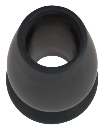 Чёрная анальная пробка с тоннелем Lust Tunnel Plug S - 7,5 см.