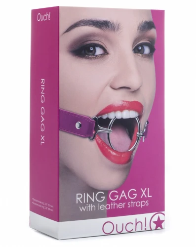Расширяющий кляп Ring Gag XL с розовыми ремешками