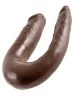 Коричневый двусторонний фаллоимитатор U-Shaped Small Double Trouble - 33,5 см.