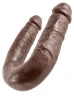 Коричневый U-образный фаллоимитатор U-Shaped Medium Double Trouble - 34,6 см.