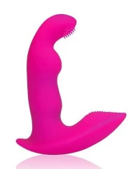 Розовый силиконовый вибромассажер Cosmo - 9 см.