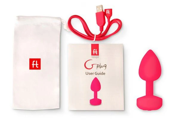 Маленькая розовая анальная пробка с вибрацией Fun Toys Gplug - 8 см.