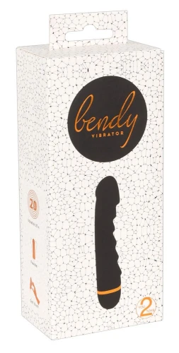 Чёрный вибратор с ребрами Bendy Ripple - 16,5 см.