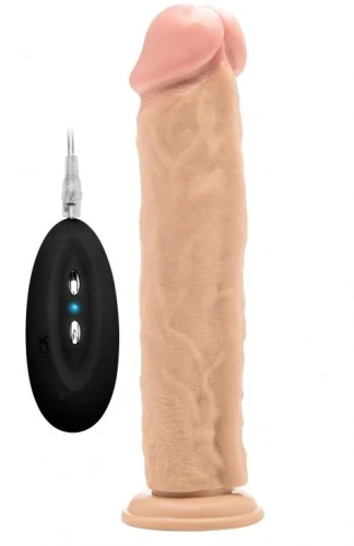 Телесный вибратор-реалистик Vibrating Realistic Cock 11" - 27,5 см.