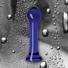 Синий стеклянный анальный стимулятор Crystal - Droplets