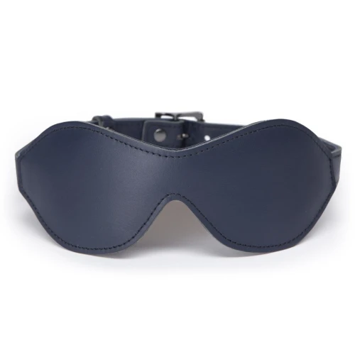 Тёмно-синяя кожаная маска на глаза No Bounds Collection Blindfold