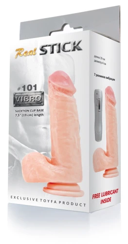 Реалистичный вибратор с пультом RealStick #101 - 19 см.