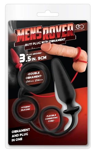 Эрекционное кольцо с подхватом и анальным плагом Mens Rover