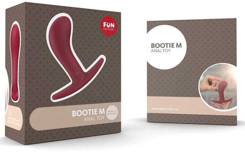 Бордовая анальная пробка Bootie M - 9,3 см.