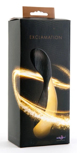 Чёрно-золотистый перезаряжаемый вибратор Exclamation - 13,5 см.