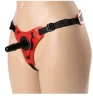 Красно-чёрные трусики с плугом HARNESS Trapper - размер XS-M